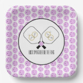 Assiettes En Carton Dernière swing avant la bague Mariage Pickleball (Recto)