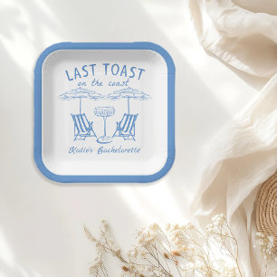 Assiettes En Carton Dernière Toast Coast Blue Bachelorette à main