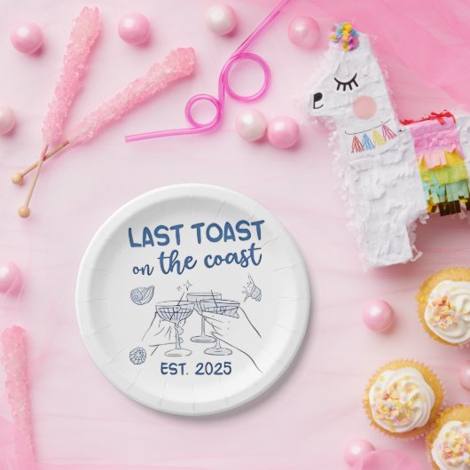 Assiettes En Carton Dernière Toast sur la Côte Est 2025 (Fête)