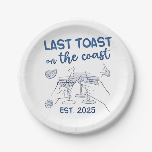 Assiettes En Carton Dernière Toast sur la Côte Est 2025 (Devant)