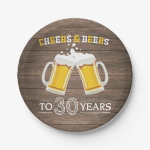 Assiettes En Carton Des bières et des encres rustiques à une plaque 
