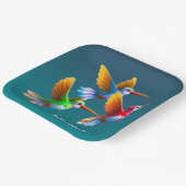 Assiettes En Carton Des colibris colorés en vol (Angulaire)