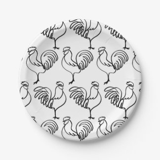 Assiettes En Carton Des coqs !