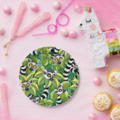 Assiettes En Carton Des lémuriens de Madagascar dans la jungle exotiqu (Fête)