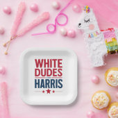 Assiettes En Carton Des Mecs Blancs Pour Harris Election Kamala Harris (Fête)