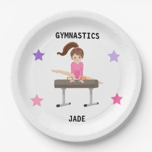 ASSIETTES EN CARTON  DES PLAQUES DE FÊTE GYMNASTIQUES POUR FILLES PERS