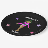 ASSIETTES EN CARTON DES PLAQUES DE FÊTE GYMNASTIQUES POUR FILLES PERSO (Angle)