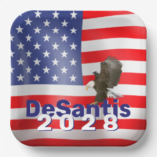 Assiettes En Carton DeSantis 2028 avec Bald Eagle