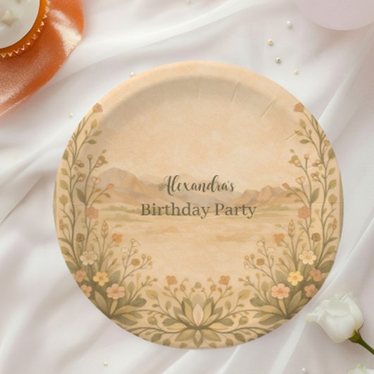 Assiettes En Carton Desert Botanical Birthday