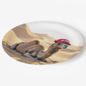 Assiettes En Carton Desert Camel Wearing a Red Retired Cap (Angle)