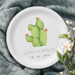 ASSIETTES EN CARTON DÉSERT D'EAU VERTE MONOGRAMME DE FLEURS CACTUS<br><div class="desc">Si vous avez besoin d'une personnalisation ou d'autres éléments correspondants,  n'hésitez pas à me contacter à info@yellowfebstudio@.com</div>