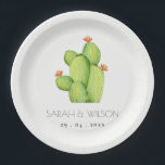 ASSIETTES EN CARTON DÉSERT D'EAU VERTE MONOGRAMME DE FLEURS CACTUS<br><div class="desc">Si vous avez besoin d'une personnalisation ou d'autres éléments correspondants,  n'hésitez pas à me contacter à info@yellowfebstudio@.com</div>