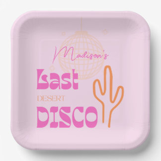 Assiettes En Carton Desert Disco Bachelorette Party Rose & Orange