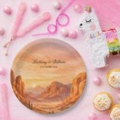 Assiettes En Carton Desert Mountain Landscape Wedding  (Fête)