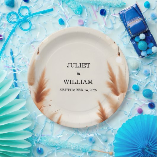 Assiettes En Carton Désert Rustique Boho Automne Ombre Mariage Brown (Fête)