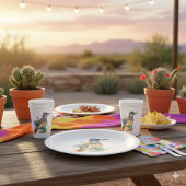 Assiettes En Carton Desert Spirit, Roadrunner en Aquarelle, coutume