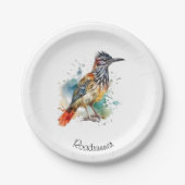 Assiettes En Carton Desert Spirit, Roadrunner en Aquarelle, coutume (Devant)