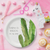 ASSIETTES EN CARTON DÉSERT VERT MODERNE CACTUS FOLIAGE EAU COULEUR (Fête)