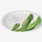 ASSIETTES EN CARTON DÉSERT VERT MODERNE CACTUS FOLIAGE EAU COULEUR (Angle)