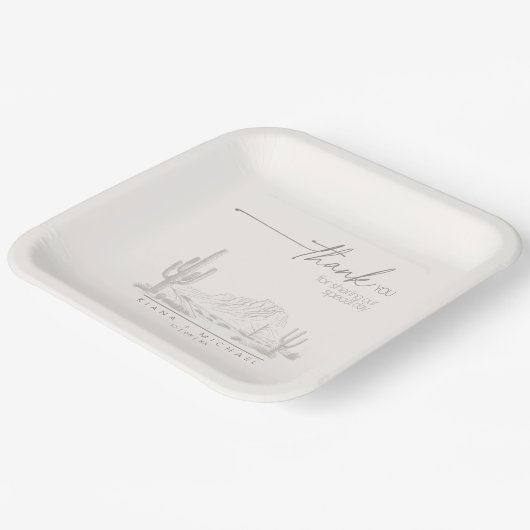 Assiettes En Carton Desert Vibes Mariage Merci Paysage ID1019 (Angulaire)