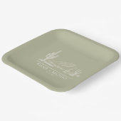 Assiettes En Carton Desert Vibes Mariage Paysage Sage Vert ID1019 (Angulaire)