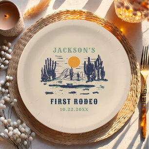 Assiettes En Carton Désert vintage Western Wild West 1er anniversaire