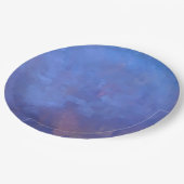 Assiettes En Carton Design Abstrait bleu (Angle)