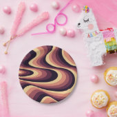 Assiettes En Carton Design abstrait violet, rose et beige (Fête)