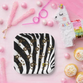 Assiettes En Carton Design animal et floral (Fête)