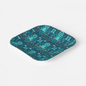 Assiettes En Carton Design bleu marine (Angulaire)