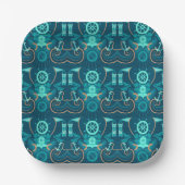 Assiettes En Carton Design bleu marine (Recto)