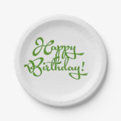 Assiettes En Carton design calligraphie d'anniversaire heureux (Devant)