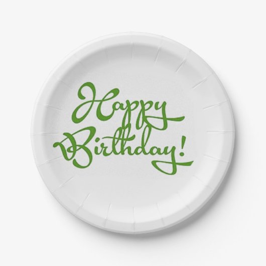 Assiettes En Carton design calligraphie d'anniversaire heureux (Devant)