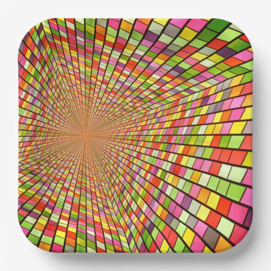 Assiettes En Carton Design coloré (Recto)