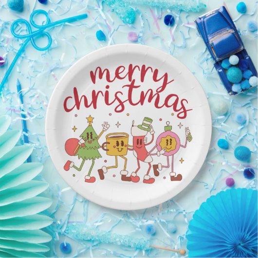 Assiettes En Carton Design Cute & Festif Pour Joyeux Noël (Fête)