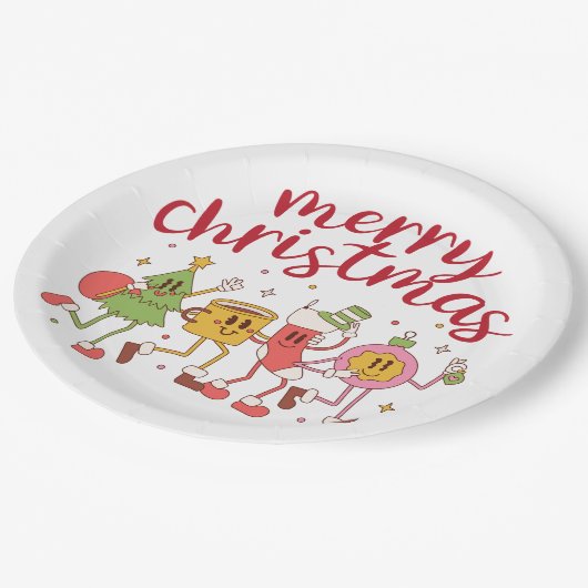 Assiettes En Carton Design Cute & Festif Pour Joyeux Noël (Angle)