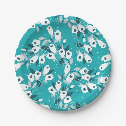 Assiettes En Carton Design d'art botanique Motif élégant à la fleur de (Devant)