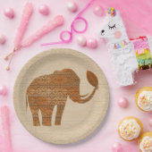 Assiettes En Carton Design d'art tribal des éléphants (Fête)