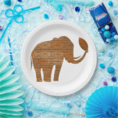 Assiettes En Carton Design d'art tribal des éléphants (Fête)