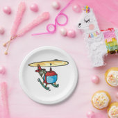 Assiettes En Carton Design d'aviation amusant d'un hélicoptère rouge m (Fête)