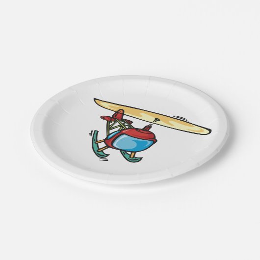 Assiettes En Carton Design d'aviation amusant d'un hélicoptère rouge m (Angle)