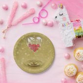 Assiettes En Carton Design de coeur en verre romantique (Fête)