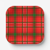 Assiettes En Carton Design de Motif de Noël Tartan rouge (Recto)