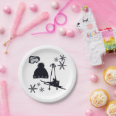 Assiettes En Carton Design de neige de différents objets (Fête)