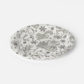 Assiettes En Carton Design de Noël simple sur une plaque de papier (Angle)