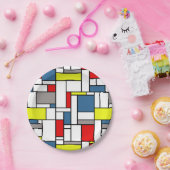 Assiettes En Carton Design de style mondrien (Fête)