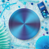 Assiettes En Carton Design de texture métallique bleu (Fête)