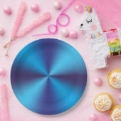 Assiettes En Carton Design de texture métallique bleu (Fête)