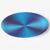Assiettes En Carton Design de texture métallique bleu (Angle)