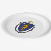 Assiettes En Carton Design du drapeau d'État du Massachusetts (Angle)
